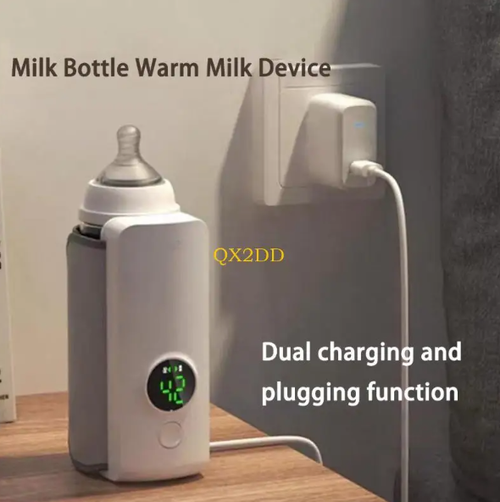 QX2D Baby Bottle Warmer, 6 Gears Even Heating Portable Fast Baby Milk Warmer 4000mAH for Breastmilk
