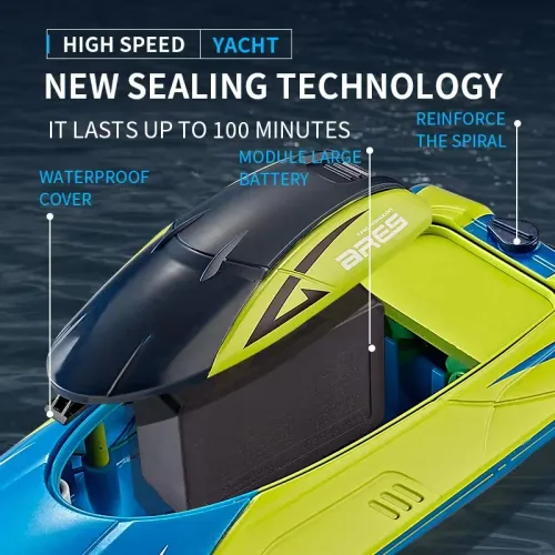 15KMh high-speed remote-controlled speedboat for  Waterproof dual rudder motor