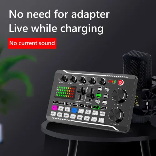 Live streaming sound card audio tuner bass and treble mixer voice changer Bluetooth audio amplifier