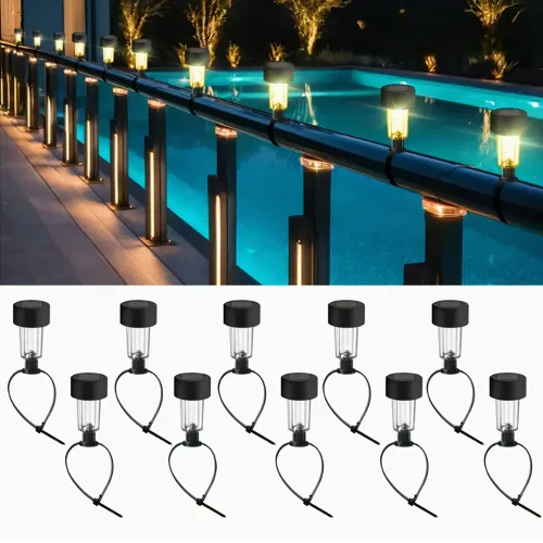 6Pcs Solar Led Pool Light Frame on The Ground for Swimming Pool Outdoor Pool Wall Fence Decorative Accessories Led Solar Lamp