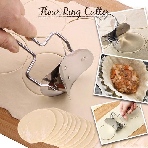 2-Piece Set Includes: Large (9.5 cm) 304 Stainless Steel Dumpling Wrapper Cutter + Large (9.5 cm) Dumpling Mold — Best-Selling Dumpling Mold Set