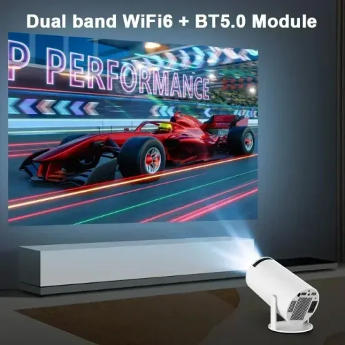 Projector 4K Ultra HD Android Dual-Band WiFi6 BT 1080P Home Theater Outdoor Movie Projector