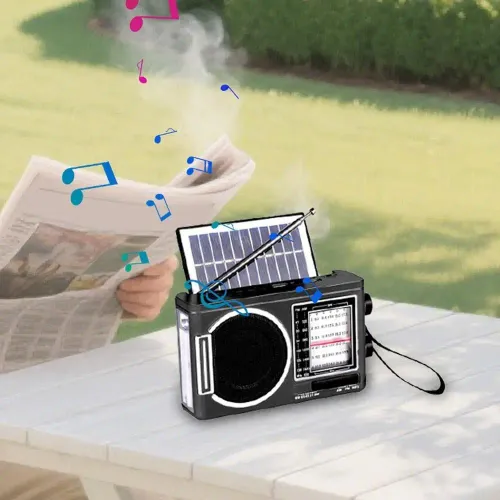 Bluetooth Radio High Volume Digital Display MP3 Player Solar Radio Antenna with LED Flashlight Solar Powered