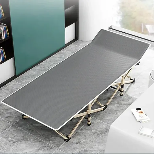 Camping Equipment Metal Multifunctional Outdoor With Pillow Portable Travel Foldable Clamshell Camping Cot Folding Bed