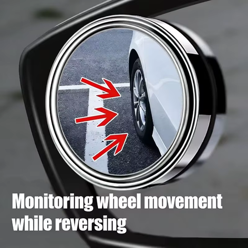 2Pcs Round Frame Convex Blind Spot Mirror Safety Driving Wide-angle 360 Degree Adjustable Clear Rearview Mirror