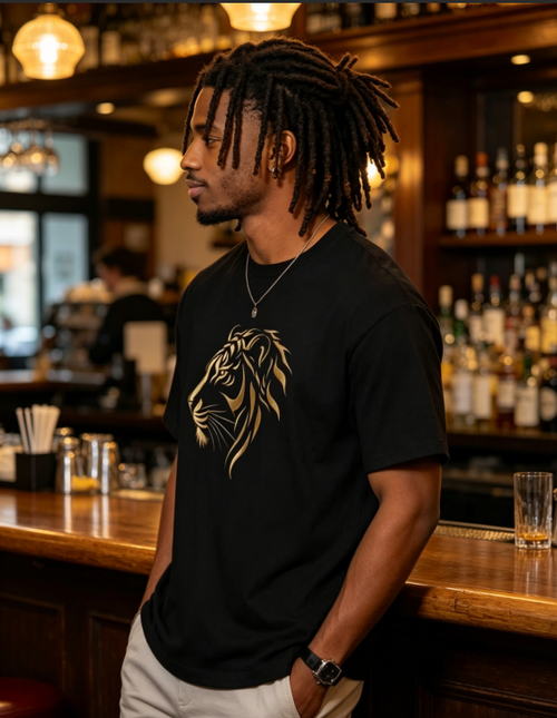 Luxury Gold Foil Tiger Print Men's T-Shirt, High Quality Casual Short Sleeve Tee, Trendy Streetwear for Men, Summer Fashion Tops
