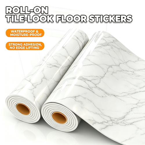 300cm White Smooth Marble-Pattern Wallpaper – Self-Adhesive and Removable