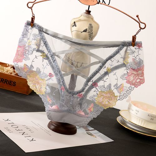 Mesh cross cotton crotch underwear