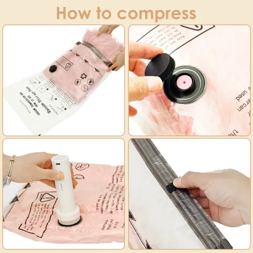 11-Piece Vacuum Storage Bag Set (Includes USB Electric Pump) — Rapid Compression, Double Zipper Lock, Triple Seal — Designed for Luggage Storage