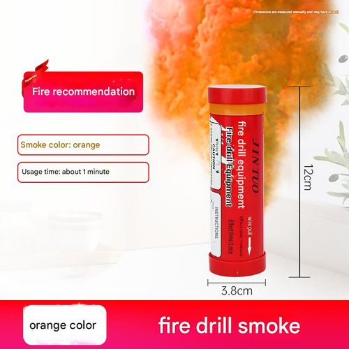 White, orange, black, red, yellow, red, stage fire drill, smoke tank drill, outdoor drill
