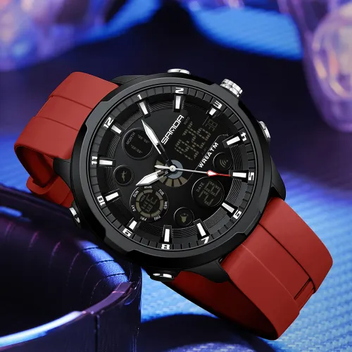 SANDA Digital Men Military Watch 50m Waterproof Wristwatch LED Quartz Clock Sports Watch Male Big Watches Men Relogios Masculino