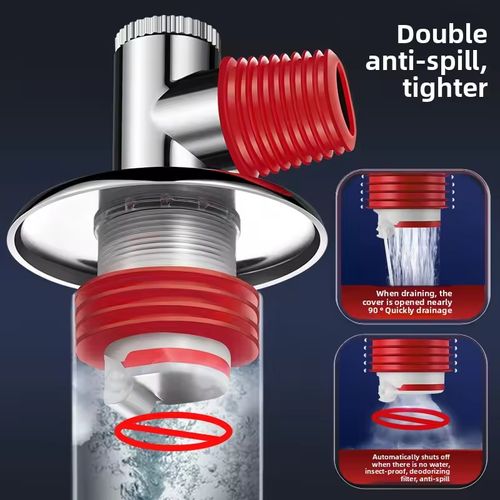 Washing machine sewer pipe floor drain special tee joint anti-overflow deodorant cover artifact bathroom accessories