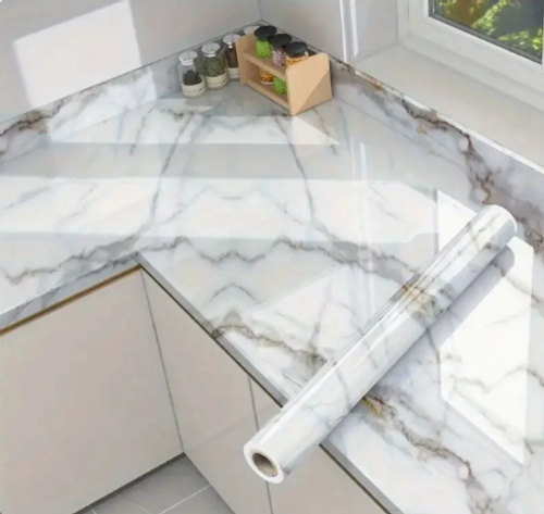 Anti Oil Anti Stain Waterproof Marble PVC Sticker Suitable for Kitchen and Living