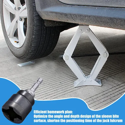 2pcs Universal Scissor Car Jack Adapter Rv Stabilizer Jack Drill Adapter Car Disassemble Tool Steel Ball Joint Rod Impact Wrench Tool