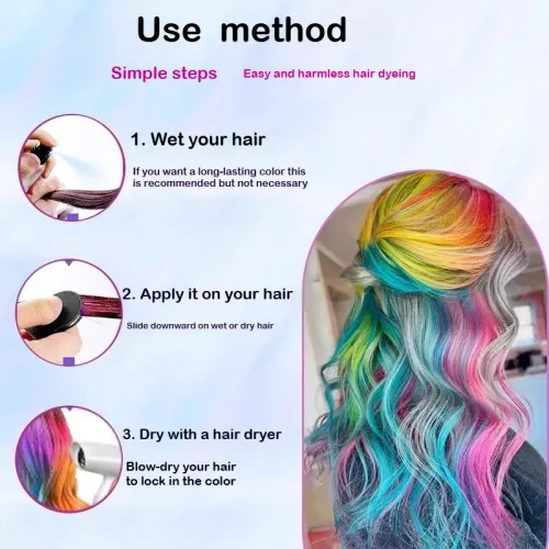 8Pcs Set Color Disposable Hair Dye Powder Water Soluble Colorful Hair Chalk Powder Temporary Spray DIY Pastel Hairstyle Styling