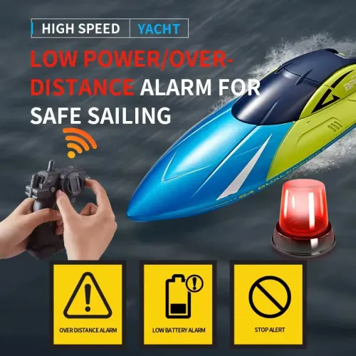 15KMh high-speed remote-controlled speedboat for  Waterproof dual rudder motor
