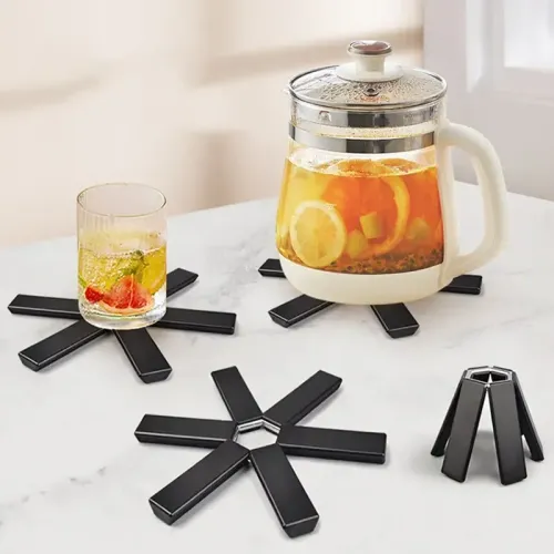 2pcs Pot Mat Dish Placemat Coaster Folding Heat Insulation High Temperature Pots And Pans Kitchen Gadgets