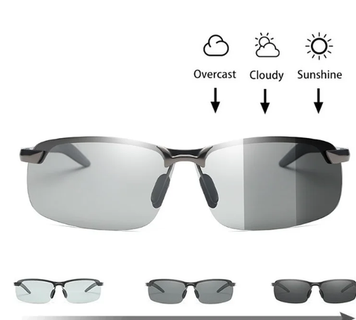 Photochromic Polarized Sunglasses Driving Fishing Chameleon Glasses Change Color Sun Glasses Day Night Vision UV400 Eyewear