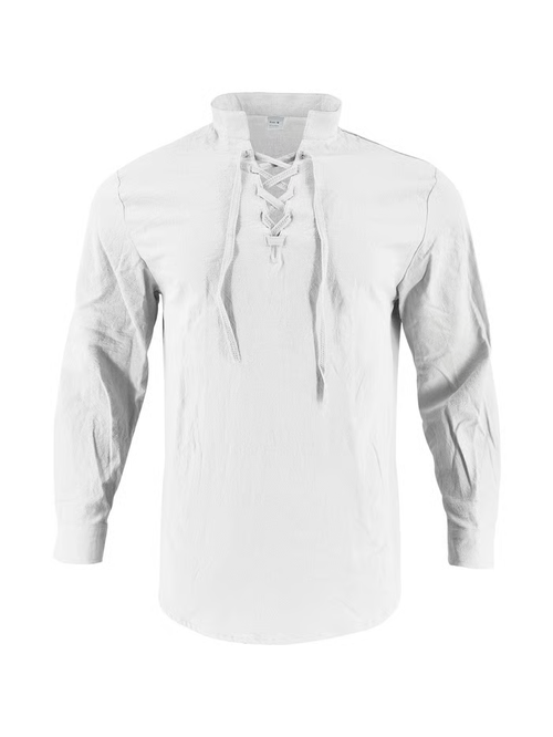 💥2026 HOT SALE💥Men's Linen Casual Long Sleeve Polo Shirt（Please check the size before placing your order.）