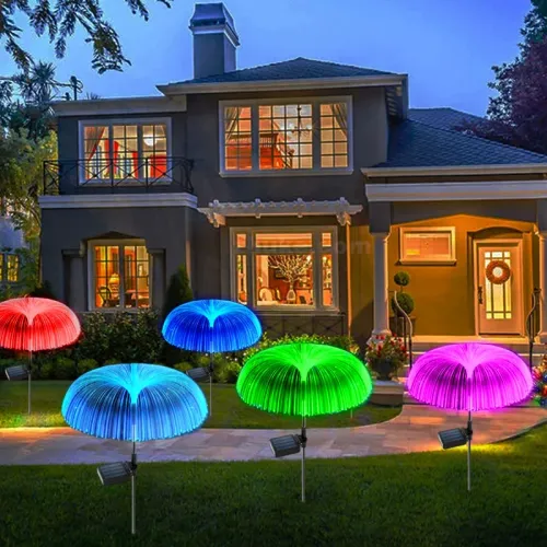 1pcs 7 Color Changing Solar Jellyfish Lights Outdoor Garden Decorative Lamp Ground Stake Landscape Lighting