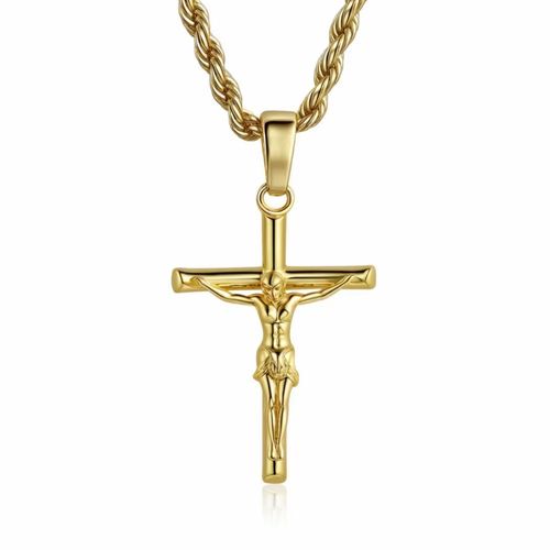 New Copper Christian INRI Jesus Cross Pendant Necklace For Women Religious Jewelry Accessories