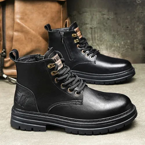 Men's shoes 2026 new trendy autumn and winter high top leather shoes American retro