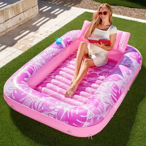 Inflatable Tanning Pool Lounger Float Extra Large Pool Floats for Adult Summer Water Party Gifts