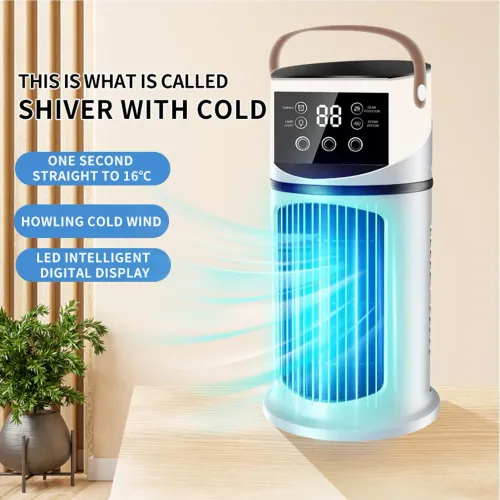 Portable USB Mist Humidifier Fan with 6 Speed Levels, Powerful Quiet Operation