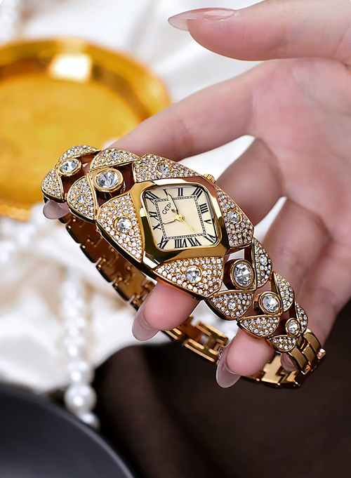 Unique Design Gold Women Bracelet Watches 2026 New Luxury Brand Wrist Watches For Ladies Full Steel Women Quartz Wristwatches