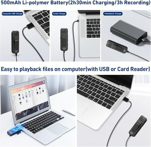 🏆Flash Sale⚡ 50K+ SOLD! Almost Gone-🔥HD 1080P Rechargeable Mini Body Camera With Night Vison&Rotating Lens📷️