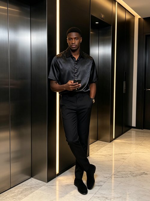 Advanced men's short sleeved shirt