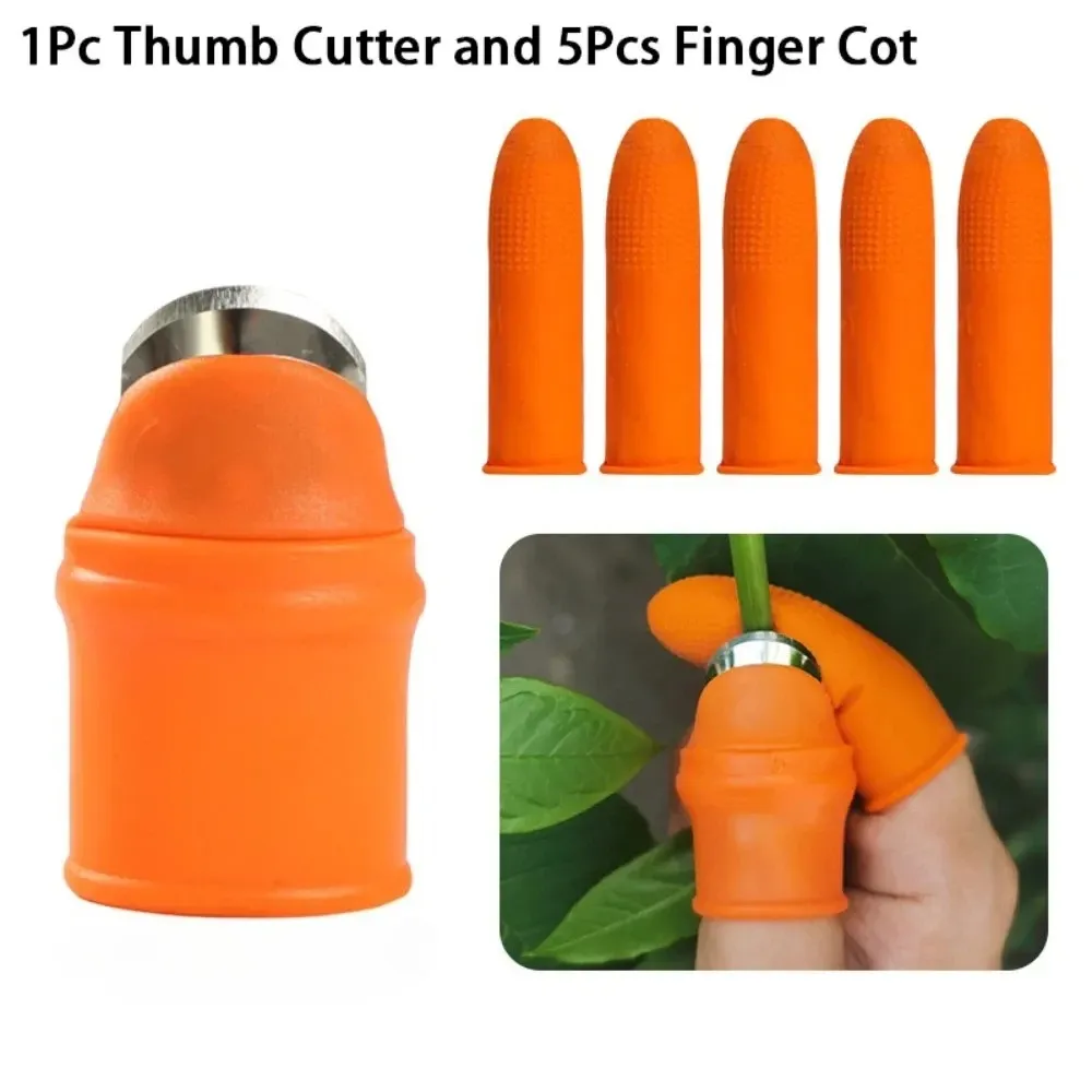 12Pcs-2Set Silicone Thumb Knife Finger Protector Vegetable Harvesting Knife Plant Blade Scissors Cutting Rings Garden Supplies