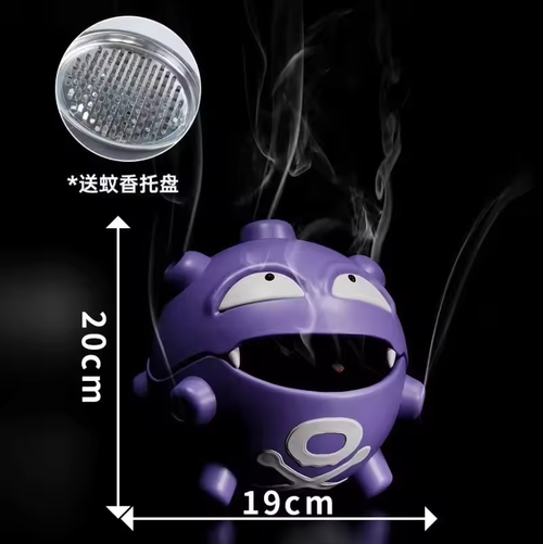 Cartoon Pok é mon Weezing Mosquito Coil Tray Anime Indoor Incense Holders Bedroom Figures Desktop Decoration Storage Toys Gift