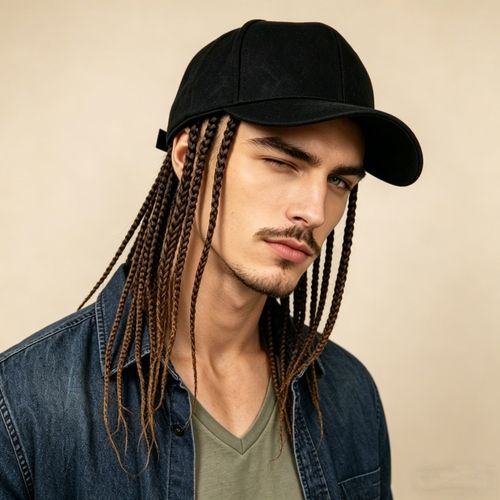 Summer Unisex Lady Men Baseball Cap Hat With Dreadlocks Wig Hip-Hop Punk Dirty Hair Braid Visors Hats
