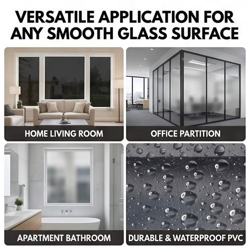 5pcs No Glue Static Cling Window Heat Insulation Film Sun Blocking Cooling Privacy Glass Sticker for Living Room Bedroom Balcony