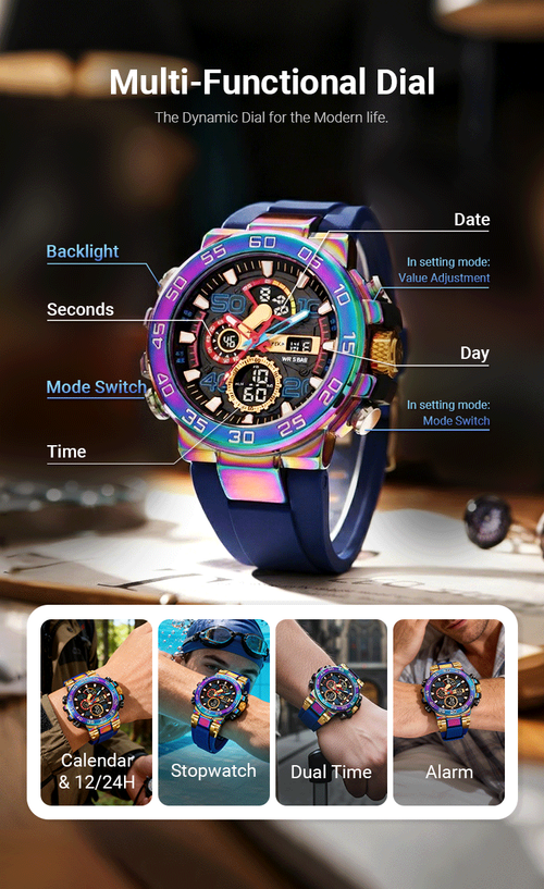 ⌚ 60% OFF! ✨ Multifunctional LED Watch - Waterproof, digital display, 7 sports modes, with sleep monitoring function, perfect for outdoor and daily use 🌟🔋 Blue color