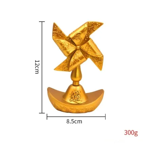 Alloy Windmill Rotating Ornament Crafts Gold Good Luck Home Decor Artificial Lucky Auspicious Ornament Feng Shui Supplies