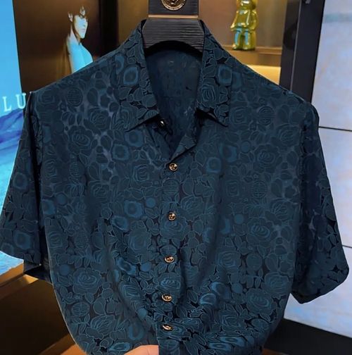 Classy Subtle Floral Jacquard Men's Shirt