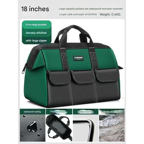 13 16 18 - inch tool bag, strong and multifunctional 1680D Oxford cloth electrician bag, multi-pocket anti-fall storage bag