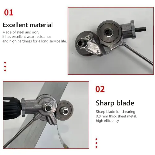 Electric drill shears for metal sheet cutting