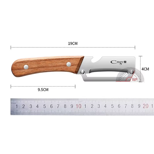 1pcs Stainless steel peeler with wooden handle for peeling and slicing fruits and vegetables Durable and smooth operation