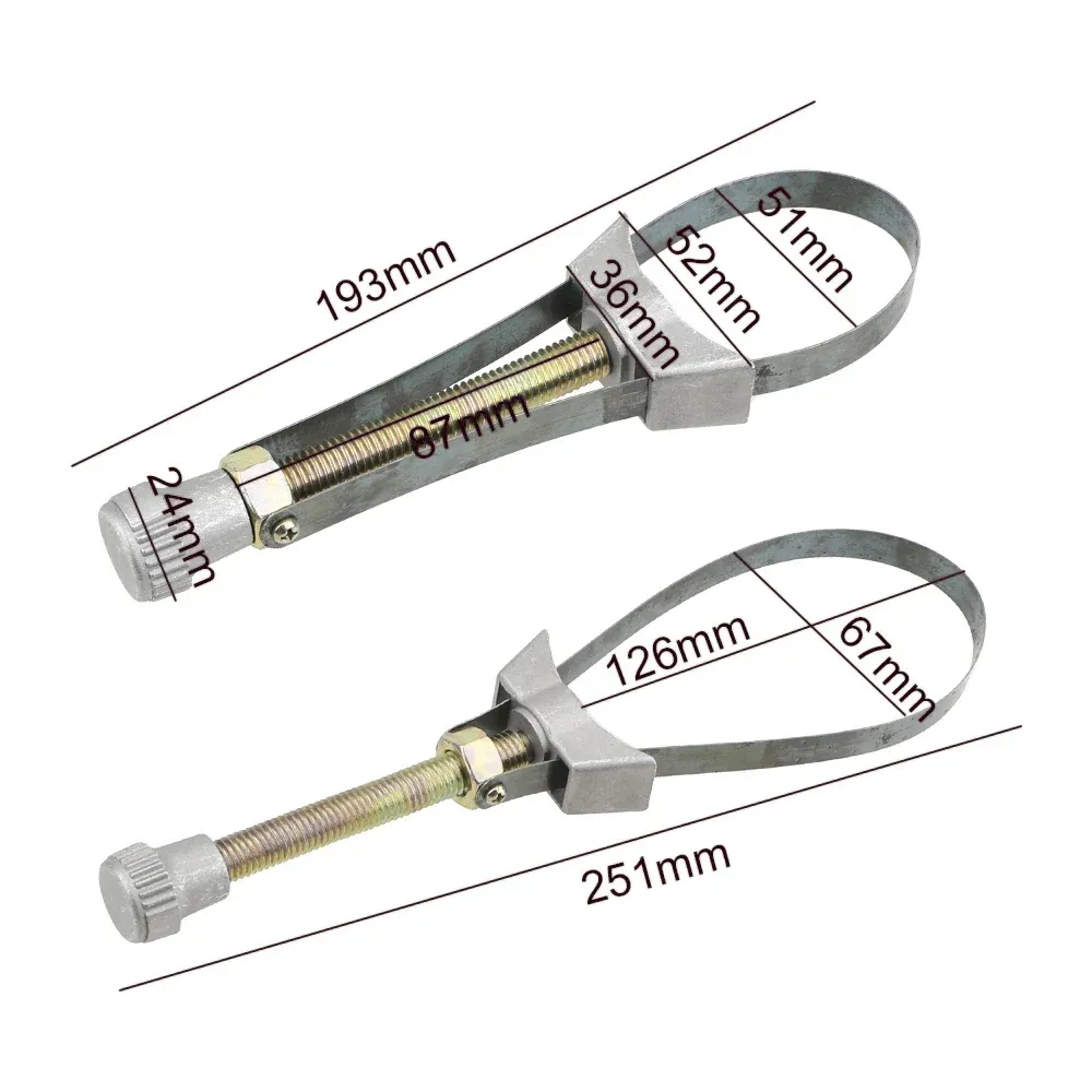 Car Oil Filter Removal Too Hand Tools Adjustable Automobile 60mm to120mm Diameter Steel Strap Wrench Spark Plug Repair Tool