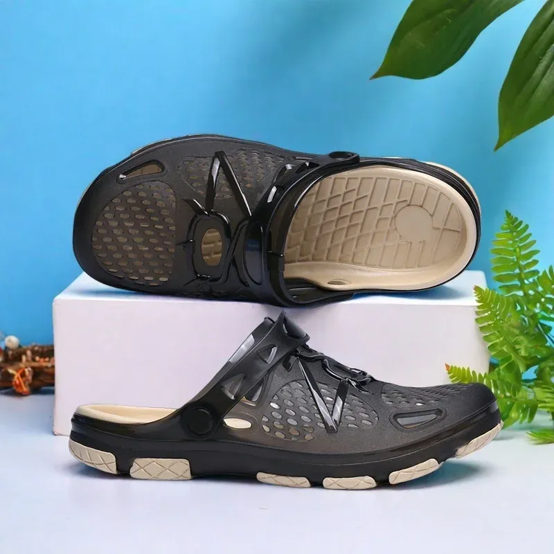 Men's lightweight slip-on sandals, indoor non-slip, outdoor beach casual, daily wear, comfortable slip-on shoes, fashionable