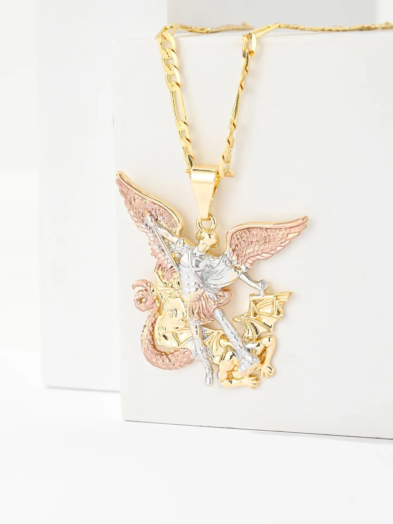 Elegant  Priest Pendant Necklace with Cubic Zirconia - Bohemian Style, Perfect for Holidays and Special Occasions