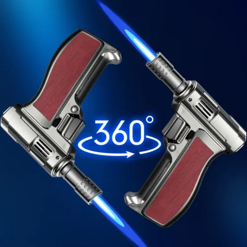 Gas-free Outdoor Windproof Turbo Metal Lighter Butane Gas Multipurpose High Temperature Welding Gun Inflatable Lighter Men's Somking Tool