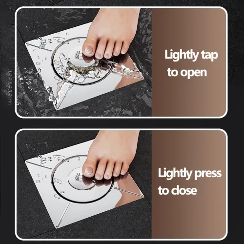 2PCS Stainless Steel Smooth Edge Bathroom Drain Floor Drain - Suitable, Easy to Install, Durable Bathroom Additions for Efficient
