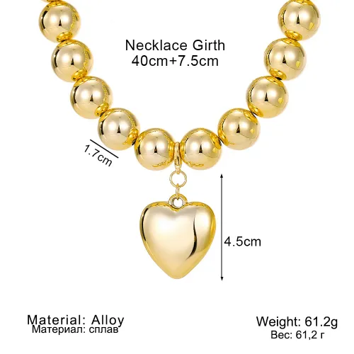 Multilayer Heart Pendant Necklace Women Fashion Choker Collar Jewelry