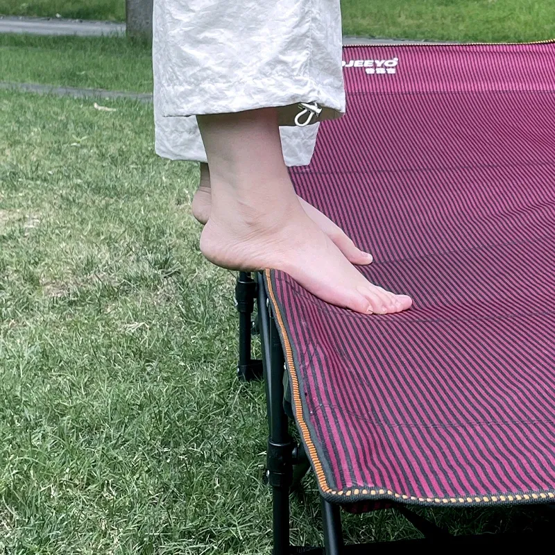 Camping Cot Portable Folding Bed Lightweight Heavy Duty Aluminum Frame Quick Setup Compact Storage Adults Kids Hammock