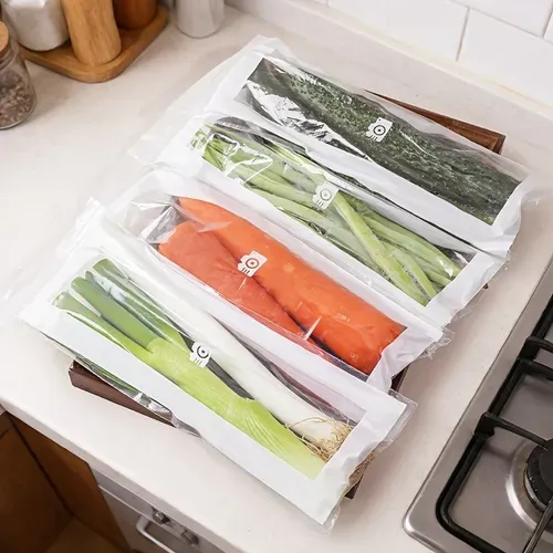 100pcs Long Strip PE Material Sealed Fresh Keeping Bags ,Fruits Vegetables Meat Grains Special Sealed Fresh Keeping Bags