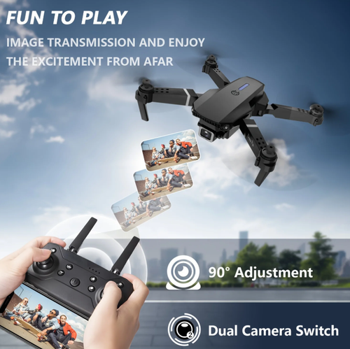 E88Pro RC Drone 4K Professinal With 3 Battery 1080P Wide Angle HD Camera Foldable Helicopter WIFI FPV Height Hold Gift Toy